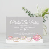 Chic Waterverf Bridal Tea Party Vrijgezellenfeest Kaart (Staand voorkant)