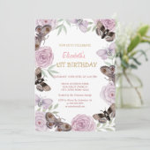 Chic Waterverf Butterflies Stripes Verjaardag Kaart (Staand voorkant)