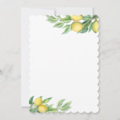 Chic Waterverf Citroen Tropische Eerste Communie Kaart (Achterkant)