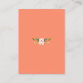 Chic Waterverf Coral Floral Lijst Wedding Details Informatiekaartje (Achterkant)