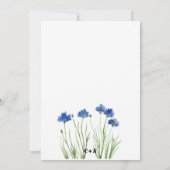 Chic Waterverf Cornflower Wildbloemen Weddenschap Save The Date (Achterkant)