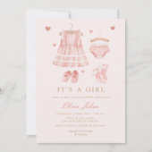 Chic Waterverf Cute Boho Clothes Girl Baby shower Kaart (Voorkant)