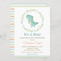 Chic Waterverf Cute Dinosaur Boy Baby shower
