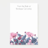 Chic Waterverf Dusty Blue en Pink Floral Post-it® Notes (Voorkant)