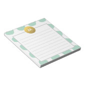 Chic Waterverf en Gold Monogram Min Notitieblok (Schuin)