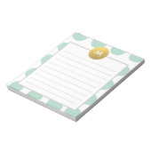 Chic Waterverf en Gold Monogram Min Notitieblok (Linkerzijde)