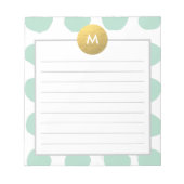 Chic Waterverf en Gold Monogram Min Notitieblok (Voorkant)