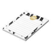 Chic Waterverf en Gold Monogram Notitieblok (Linkerzijde)