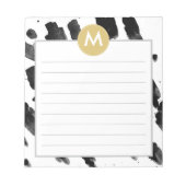 Chic Waterverf en Gold Monogram Notitieblok (Voorkant)