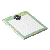 Chic Waterverf en Gold Monogram Notitieblok (Schuin)