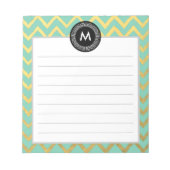 Chic Waterverf en Gold Monogram Notitieblok (Voorkant)