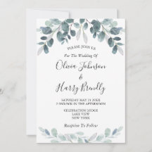 Chic Waterverf Eucalyptus Bloom Wedding