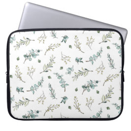 Chic Waterverf Eucalyptus Greenery Pattern Laptop Sleeve