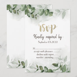 Chic Waterverf Eucalyptus Greenery RSVP Kaart