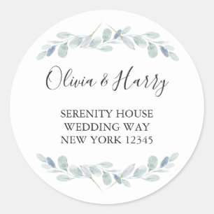 Chic Waterverf Eucalyptus Return Address Stickers
