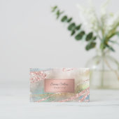 Chic Waterverf Faux Roos Gold Folie Visitekaartje (Staand voorkant)