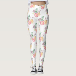 Chic Waterverf Floral Arrangement Leggings