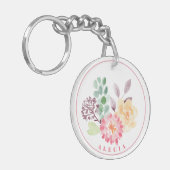 Chic Waterverf Floral Arrangement Sleutelhanger (Voorkant Links)