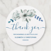 Chic Waterverf floral baby shower Bedankt Bedankjes Labels (Achterkant)
