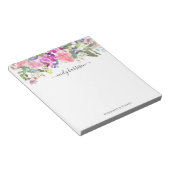 Chic Waterverf Floral Botanical Personalized Notitieblok (Schuin)