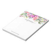 Chic Waterverf Floral Botanical Personalized Notitieblok (Linkerzijde)