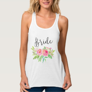 Chic waterverf Floral Bride Tanktop