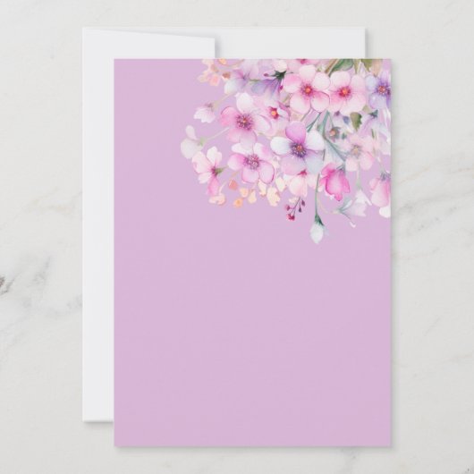 Chic Waterverf Floral Butterfly Girl Baby shower Kaart (Achterkant)