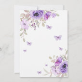 Chic Waterverf Floral Butterfly Girl Baby shower Kaart (Achterkant)