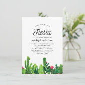 Chic Waterverf Floral Cactus Fiesta Vrijgezellenfe Kaart (Staand voorkant)