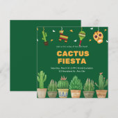 Chic Waterverf Floral Cactus Fiesta Vrijgezellenfe Kaart (Voorkant / Achterkant)