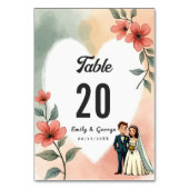 Chic Waterverf Floral Dusty Bruid Bruidegom Huweli Kaart (Achterkant)