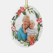 Chic Waterverf Floral Holiday Ornament (Rechts)