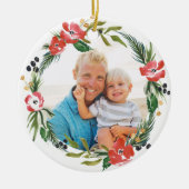 Chic Waterverf Floral Holiday Ornament (Voorkant)