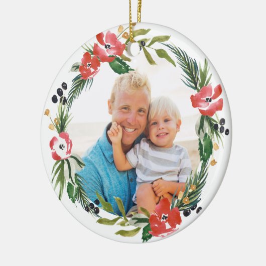 Chic Waterverf Floral Holiday Ornament (Links)