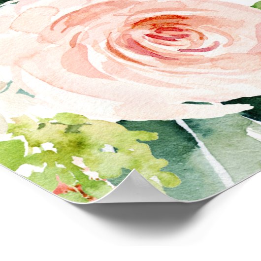 Chic Waterverf Floral je bent prachtig Poster (Hoek)