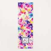 Chic Waterverf Floral Monogram Yogamat (Voorkant)