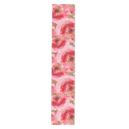 Chic Waterverf Floral Pattern Medium Tafelloper (Voorkant)