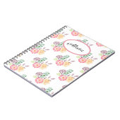 Chic Waterverf Floral Pattern Monogrammed Notitieboek (Linkerzijde)