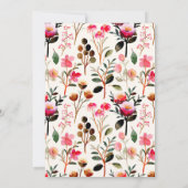 Chic Waterverf Floral Pink en Green Baby shower Kaart (Achterkant)