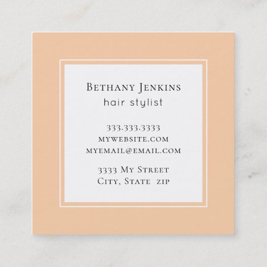 Chic Waterverf Floral Terra Cotta Visitekaartje (Achterkant)