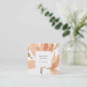 Chic Waterverf Floral Terra Cotta Visitekaartje (Staand voorkant)