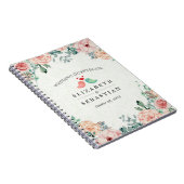 Chic Waterverf Floral Tortelduifjes Paar Guestbook Notitieboek (Rechterzijde)