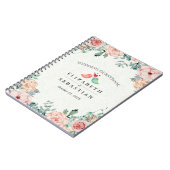 Chic Waterverf Floral Tortelduifjes Paar Guestbook Notitieboek (Linkerzijde)