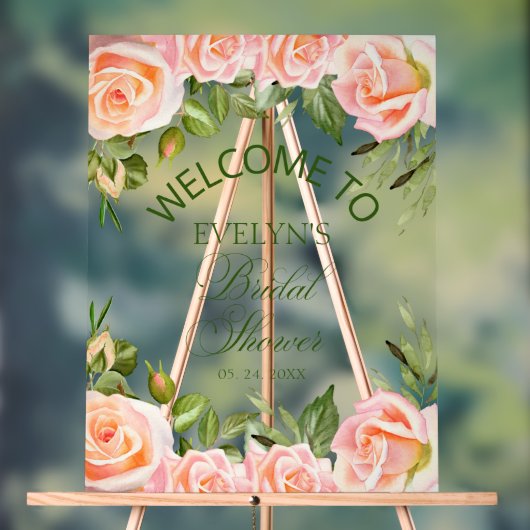 Chic Waterverf Floral Vrijgezellenfeest Welkom Acryl Bord (Neutraal)