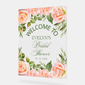 Chic Waterverf Floral Vrijgezellenfeest Welkom Acryl Bord (Hoek)