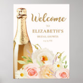 Chic Waterverf Floral Vrijgezellenfeest Welkom Poster (Voorkant)