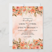 Chic Waterverf Floral Wedding All-in-One uitnodigi (Voorkant)