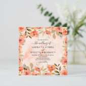 Chic Waterverf Floral Wedding All-in-One uitnodigi (Staand voorkant)