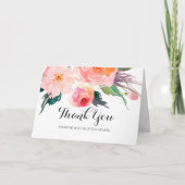 Chic Waterverf Floral Wedding Bedankt (Voorkant)