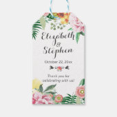 Chic Waterverf Floral Wedding Dank je cadeau Label Cadeaulabel (Voorkant)